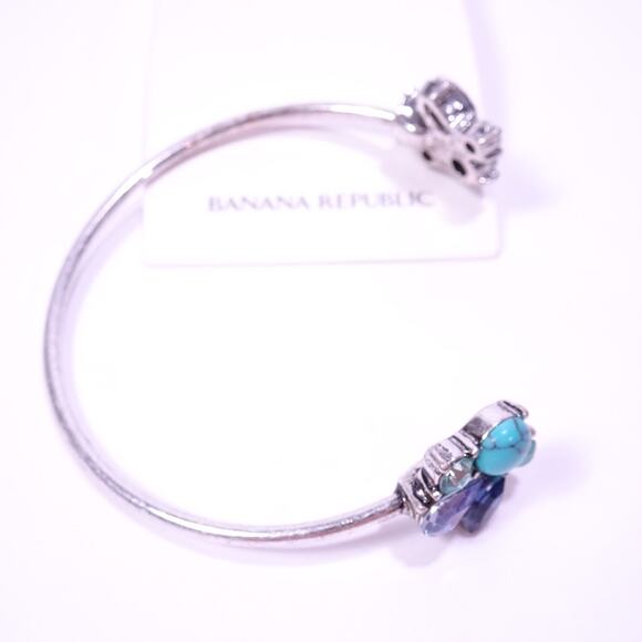 Banana Republic Women's Lapis Turq Gemstone Garlands Cuff Bracelet NWT 48 - Picture 5 of 6